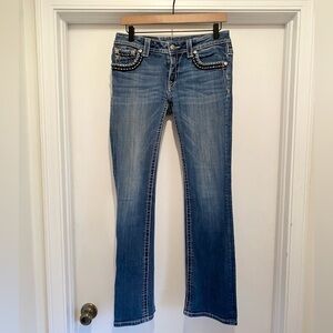 Miss Me Buckle Jeans “JE535186L Boot" Leg Low Rise Blue Jean Women's Size 29